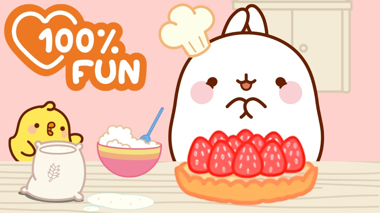 Making the Best Strawberry Pie! 🍓🥧 Molang’s Sweet Recipe