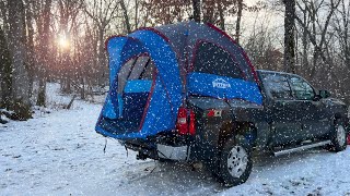 Truck Tent Camping in Winter