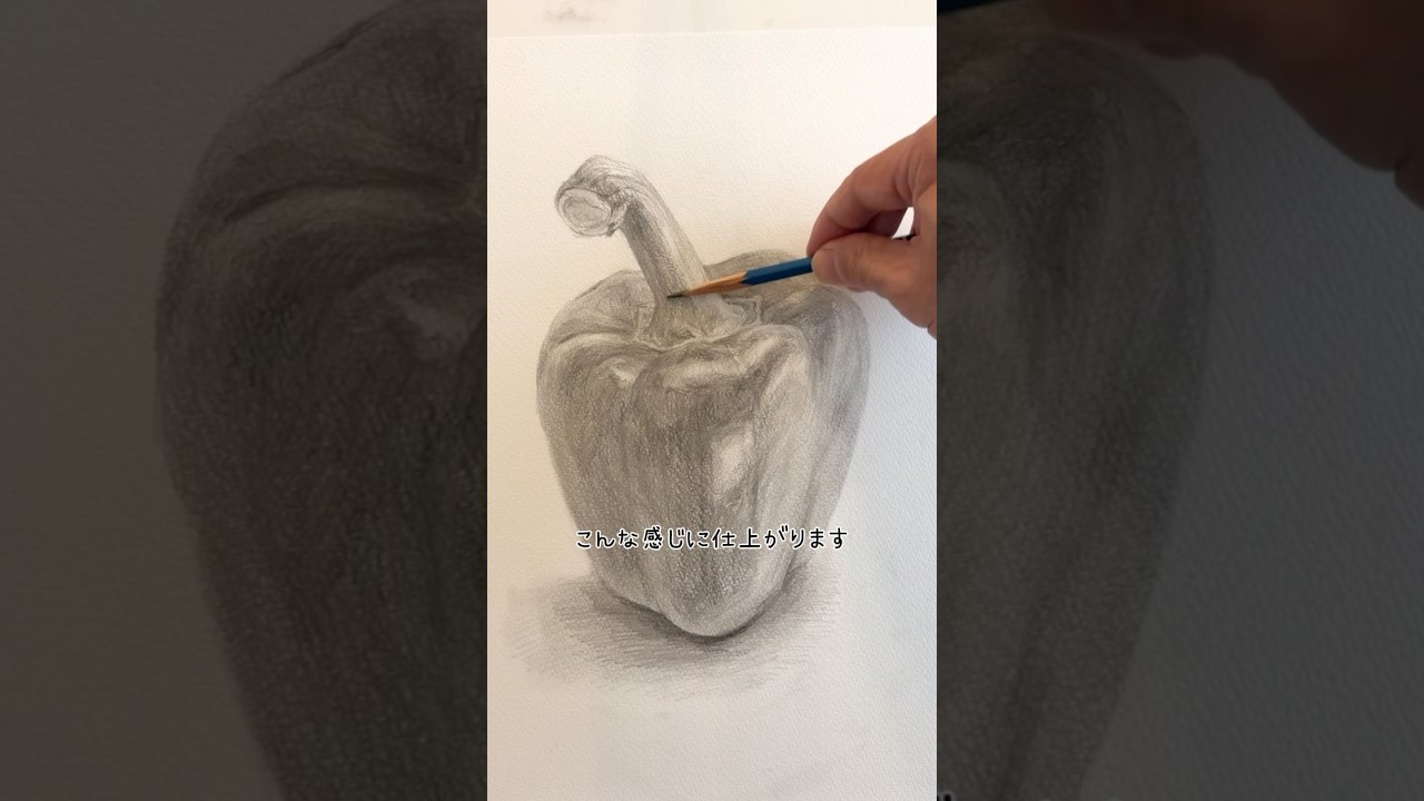 🫑は立方体の仲間です　#デッサン #絵の描き方 #drawing #art #美術教室