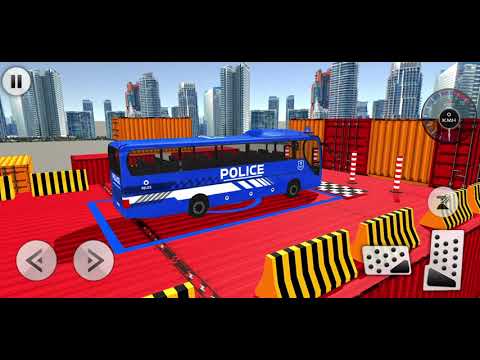 US Police Bus Parking -bus Driving Simulator Games 2021- us police bus mountain driving simulator 3d