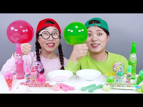 Comida rosa VS Comida verde Desafío DONA