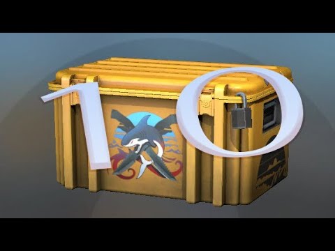 Открытие 10 кейсов хищные воды в CS:GO