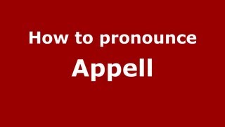 How to pronounce Appell