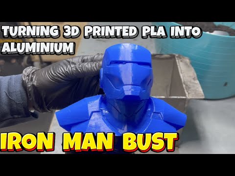 Turning PLA Into Metal - Sand Casting Iron Man Bust - Molten Aluminium = Let's Cook! - Ingot Joe