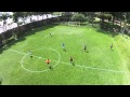 Soccer match filmed by a drone