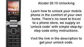 Unlock Alcatel 20.10 (2010A 2010G 2010X) - Network Key