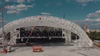 Етап от изграждането на зала "Арена Бургас"