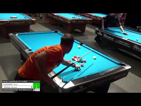ÖSTM Pool Billard 2017 - 14.1 endlos - Herren Viertelfinale - Maximilian Lechner gg. Jürgen Jenisy