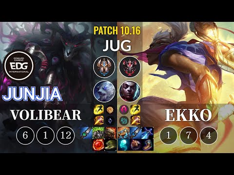 EDG JunJia Volibear vs Ekko Jungle - KR Patch 10.16