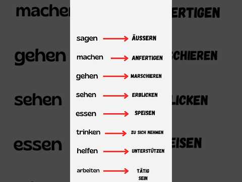 wichtige A1-A2 Verben mit Synonymen auf B2-C1 Niveau  Deutsch lernen