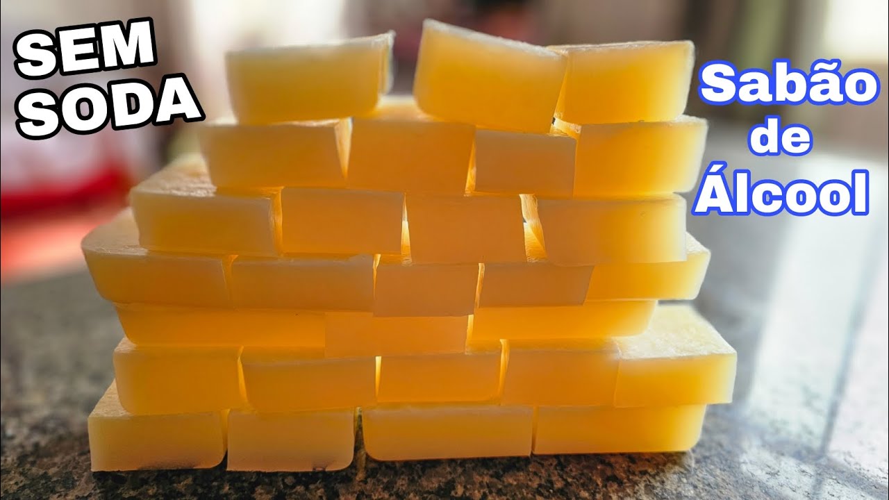 Sabão de Álcool com Apenas 3 Ingredientes Durão SEM SODA ☆ Rende Até 30 Barras de Sabão Caseiro