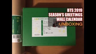 Download lagu BTS Season Greeting 2019 with Wall Calendar unboxing mp3