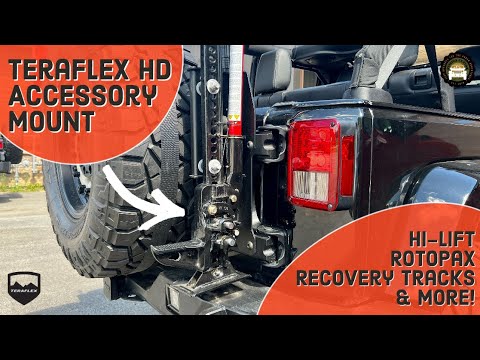 TeraFlex Hi-Lift Jack Mount Bracket Installation HD Hinged Carrier: Jeep JK
