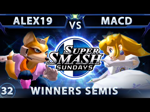 SSS 32 - Alex 19 (Fox) Vs. FE MacD (Peach) SSBM - Winners Semis - Smash Melee