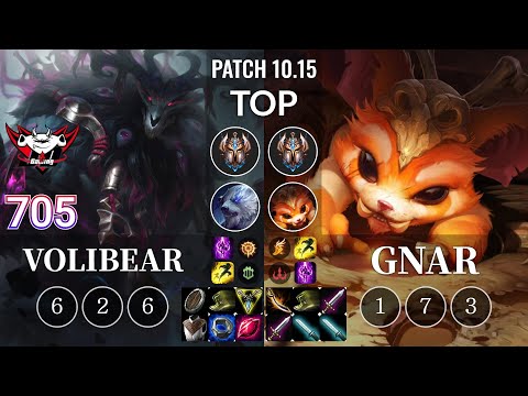 JDG 705 Volibear vs Gnar Top - KR Patch 10.15