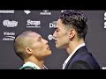ANGRY Isaac Cruz steps to Giovanni Cabrera during INTENSE face off at press conference!