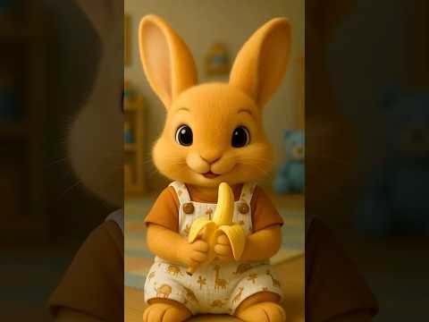 Cute Bunny Eats Banana and Falls Down Hilariously! 🐇🤣 #funny #cute