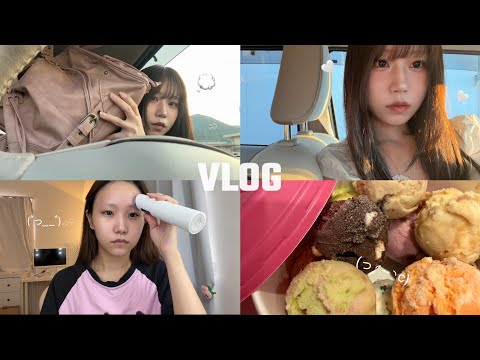 【VLOG】美容院行ってきた&lrm;🤍田舎の道でwhat's in my bag