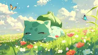 Bulbasaur Flower Field Lofi🌿 Cozy Pokémon Ambience for Sleep, Study & Relaxing
