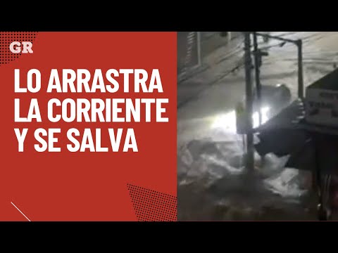 Lo arrastra la corriente y se salva | Monterrey