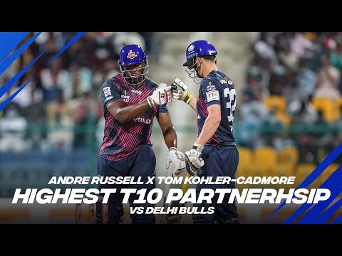 Andre Russell X Tom Kohler-Cadmore Highest T10 Partnership | 159 Runs | The Final | Player Highlight