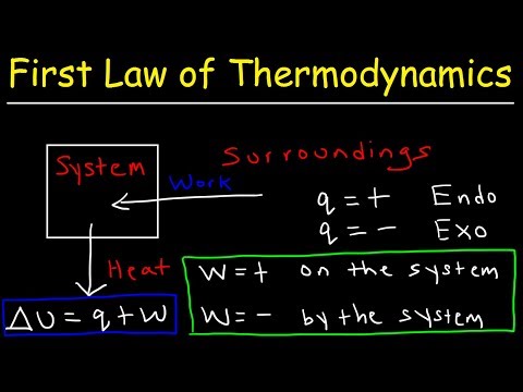 First Law of Thermodynamics, Basic Introduction - Internal Energy, Heat and Work - Chemistry