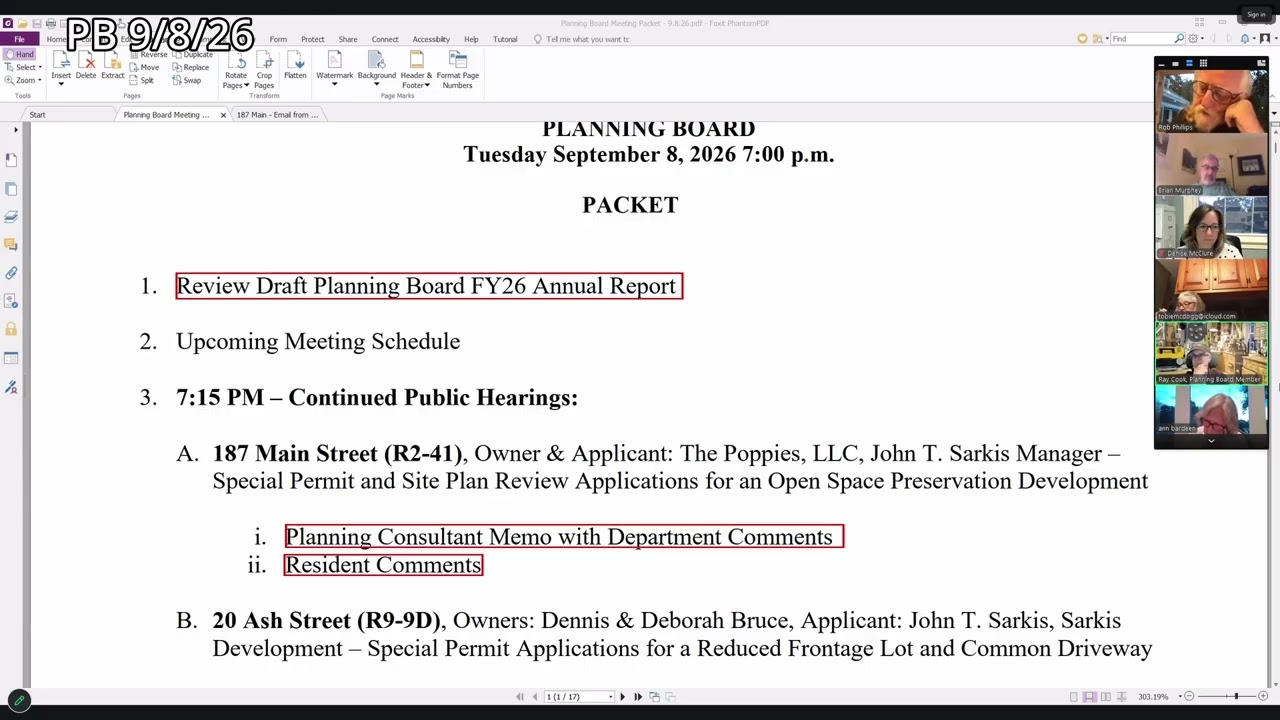 From the Planning Board