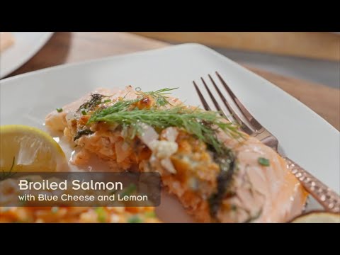 Broiled Salmon with Blue Cheese and Lemon by Chef Andrew Zimmern