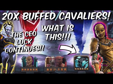 20x 6 Star Jabari Panther BUFFED Cavalier Crystal Opening! - CEO RATIO - Marvel Contest of Champions