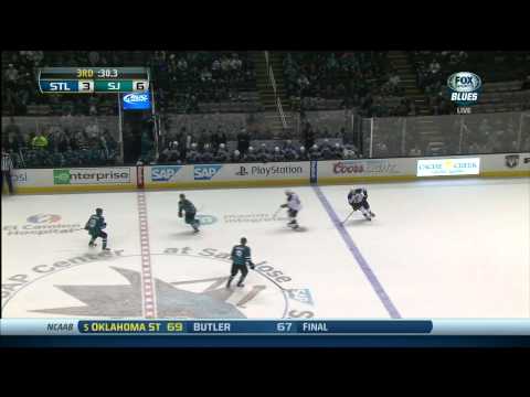 Tomas Hertl wrist shot EN goal 6-3 St. Louis Blues vs San Jose Sharks 11/29/13 NHL Hockey.