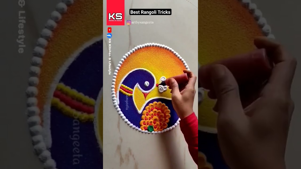 Best Rangoli Tricks ️ Simple Peacock Rangoli Design ️ Diwali Rangoli