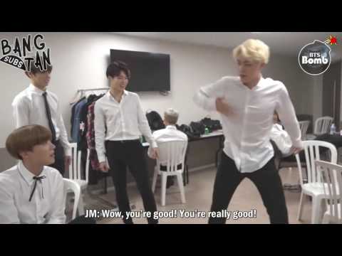 [ENG] 160922 BOMB: RM and Jin Dance Stage Behind the scene for BTS DAY PARTY 2016 Son AdParks
