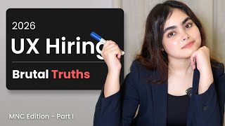 UX Designer Hiring 2026: Top Rejection Reasons Explained by UX Lead || Part 1