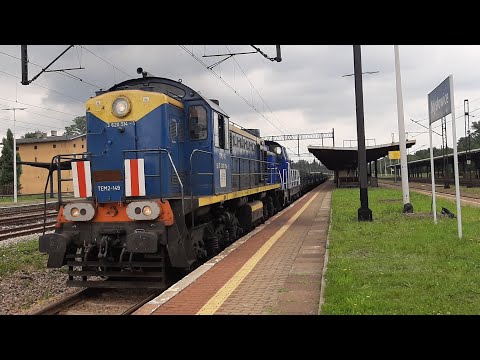 TEM2-149 + SM42-2650 z platformami z szynami + mega świst turbiny | Mysłowice | 21.07.2020