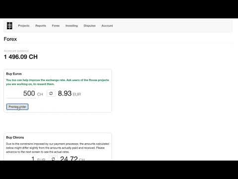 Rovas - change Chrons to Euros