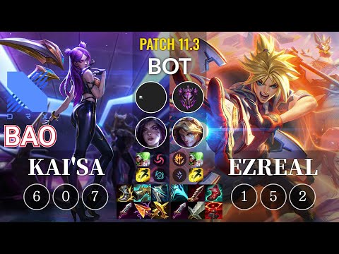 DRX BAO Kai'Sa vs Ezreal Bot - KR Patch 11.3