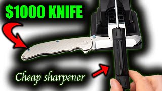 Sharpening a $1000 Knife on Cheap Sharpener - FULL PROCESS