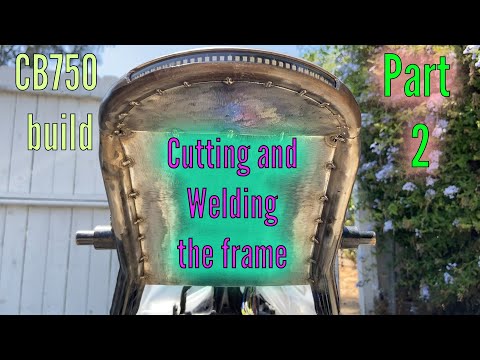 Cafe Racer Build honda cb 750 - Part 2 - Cutting and welding the frame on "Lucky"