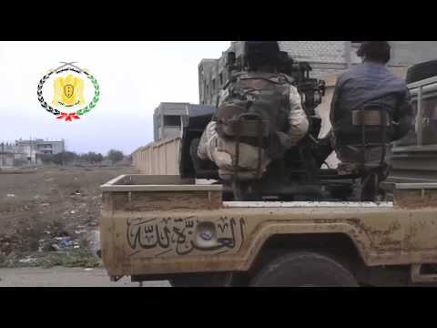 استهداف مقرات النظام برشاش 14.5 من قبل لواء خيالة الزيدي على جبهة الشيخ مسكين في ريف درعا