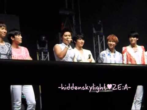 [fancam] 121110 ZE:A Showcase LIVE in Malaysia - Talk 1 + Dongjun Singing