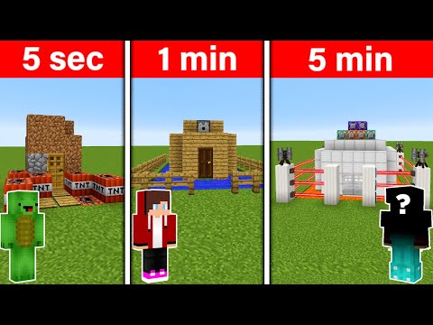 WIR HABEN DAS BESTE SICHERHEITSHAUS GEBAUT! 5 SEKUNDEN VS 1 MIN VS 5 MIN - Minecraft