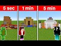 WE BUILT THE BEST SECURITY HOUSE! 5 SECONDS VS 1 MIN VS 5 MIN - Minecraft