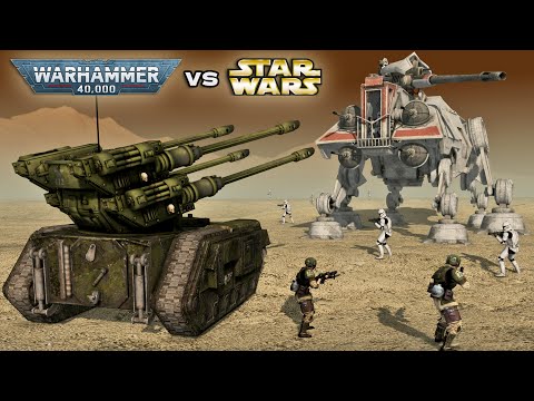 WARHAMMER 40K vs STAR WARS - Imperial Guard vs Clone Troopers (Epic Battle, 4K)
