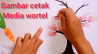 Download lagu Seni grafis cetak tinggi gambar pohon sakura(media wortel) mp3