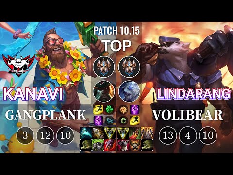 JDG Kanavi Gangplank vs Lindarang Volibear Top - KR Patch 10.15