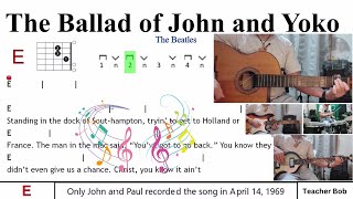Learn 'The Ballad Of John And Yoko' - Guitar Chords and Lyrics Tutorial @TeacherBob