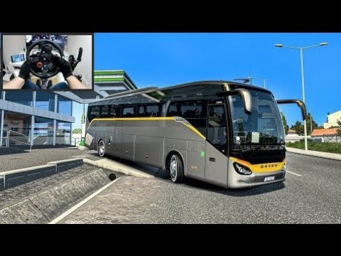 Smooth Bus Drive Trough Village in Portugal - Euro Truck Simulator 2 - Logitech G29 Setup  Handbrake