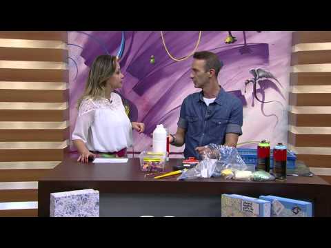 Mulher.Com - 16/09/2015 - Bandeja com pintura em spray e aplicação de botões – Parte 2