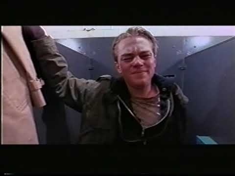 Trailer frame of The Basketball Diaries with Leonardo DiCaprio as Jim Carroll sprinting through New York