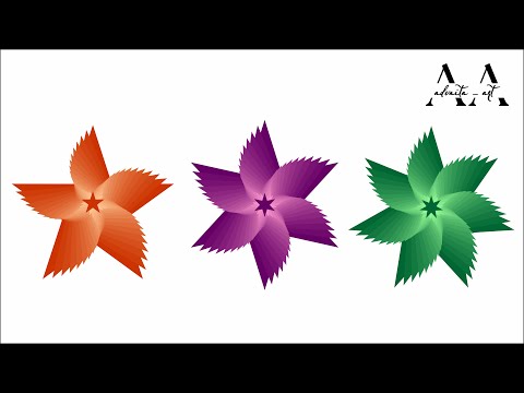 Corel Draw Three Beautiful Star Flowers Design
